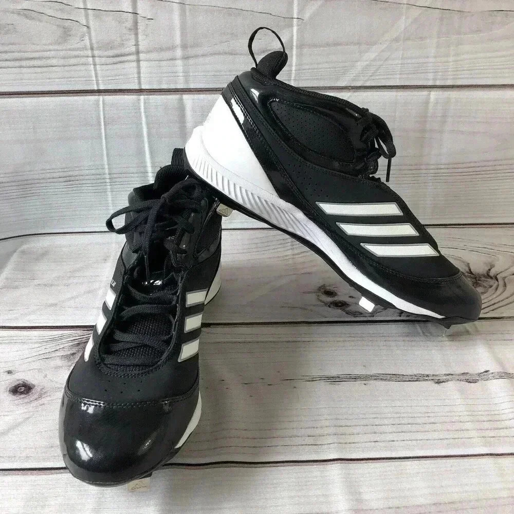 Adidas Excel 365 Metal Low Baseball Cleats Shoes Black Men's Size 12.5